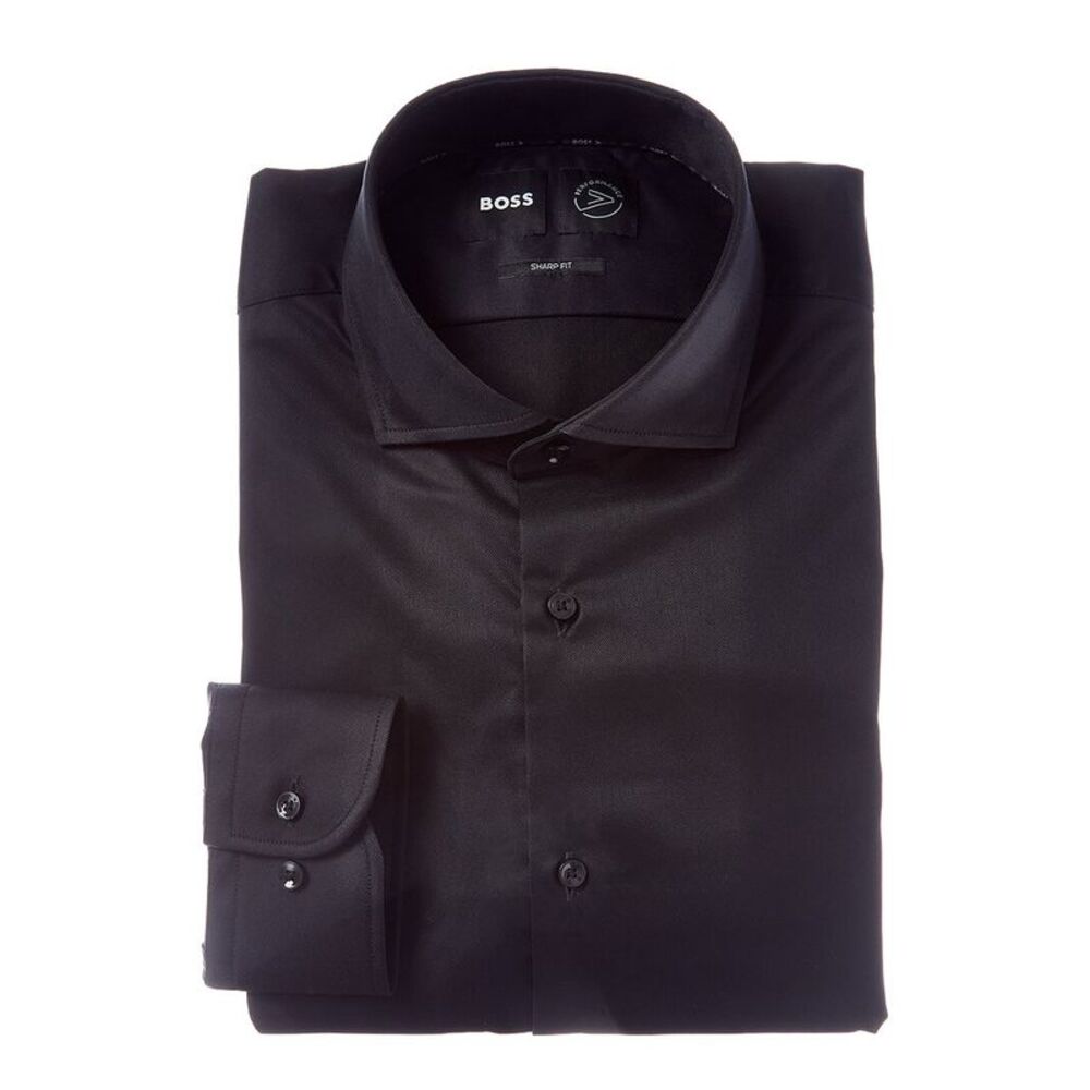 Hugo Boss Mens  Max Sharp Fit Dress Shirt, Black